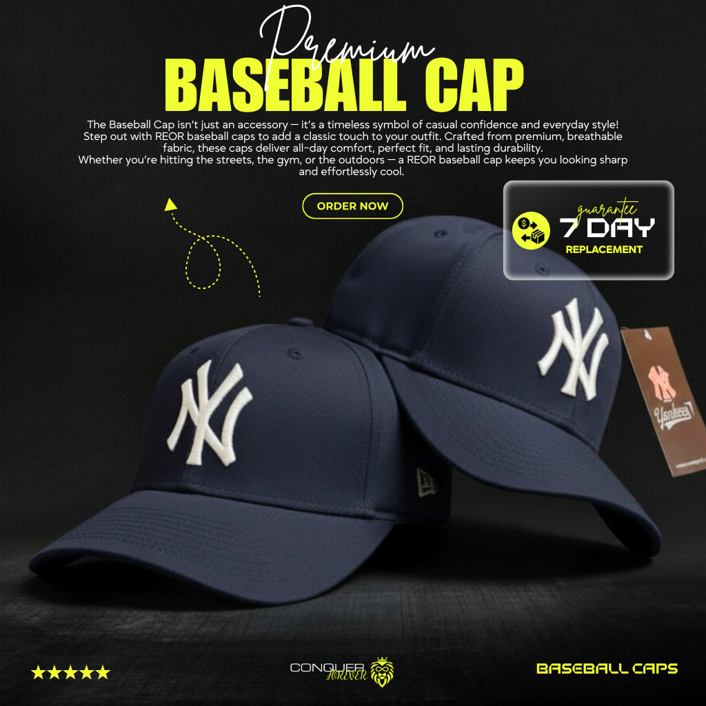 Baseball Cap - (Navy Blue color+white logo)