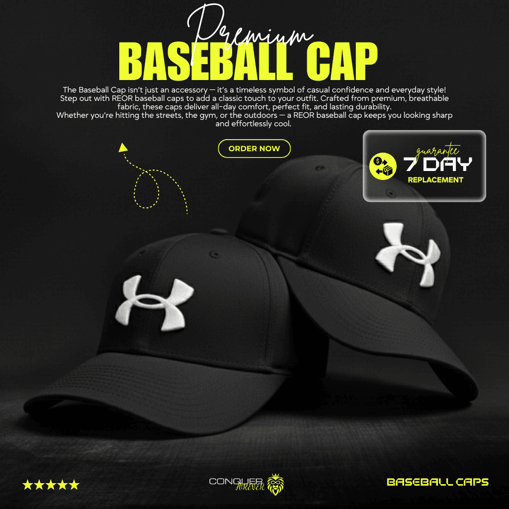 Baseball Cap - UU(Black+White logo) - Image 2