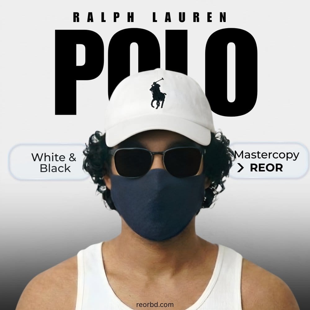 Wash Cap - Polo(White+black big logo) - Image 2