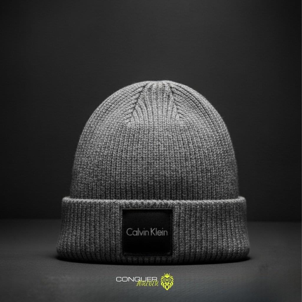 Knitted Acrylic Wool Beanie - Calvin Klein(Grey)