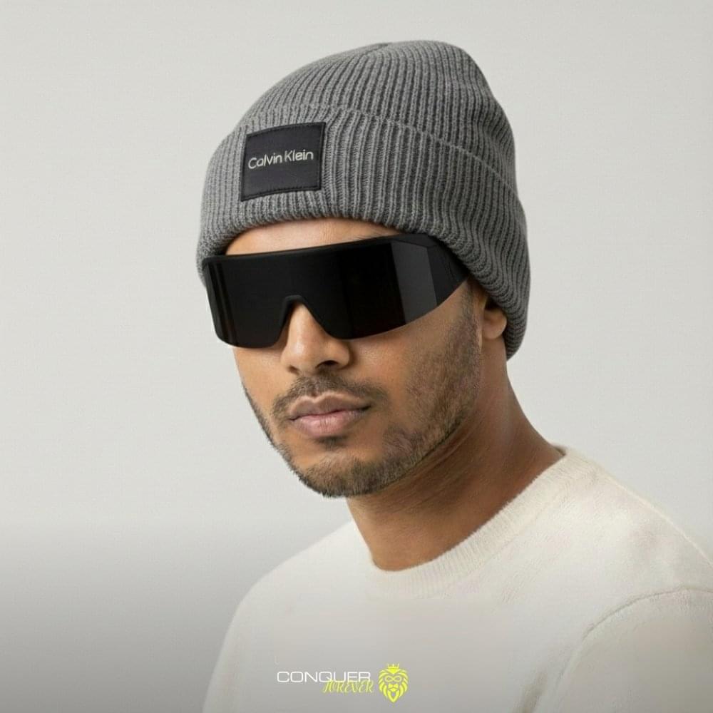 Knitted Acrylic Wool Beanie - Calvin Klein(Grey) - Image 2