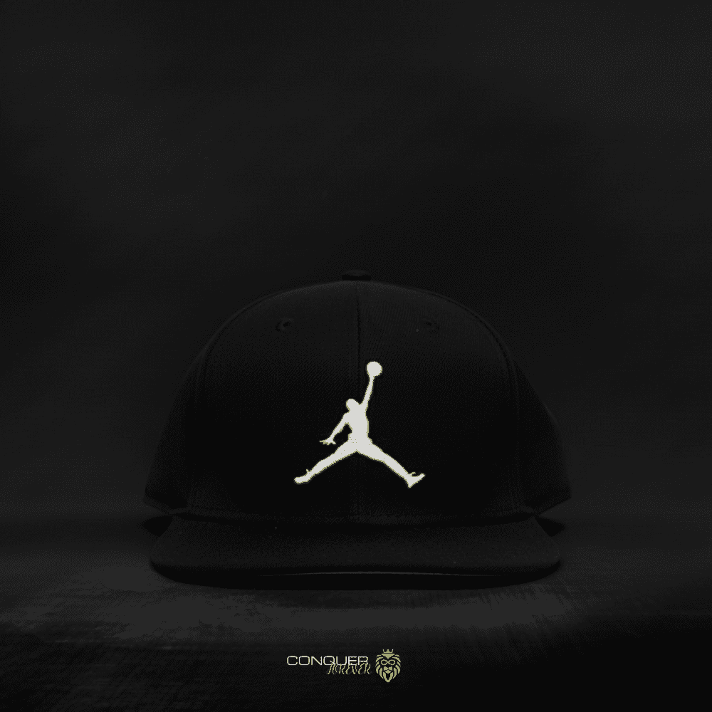Flat Visor Cap - Jordan (Black+White logo)