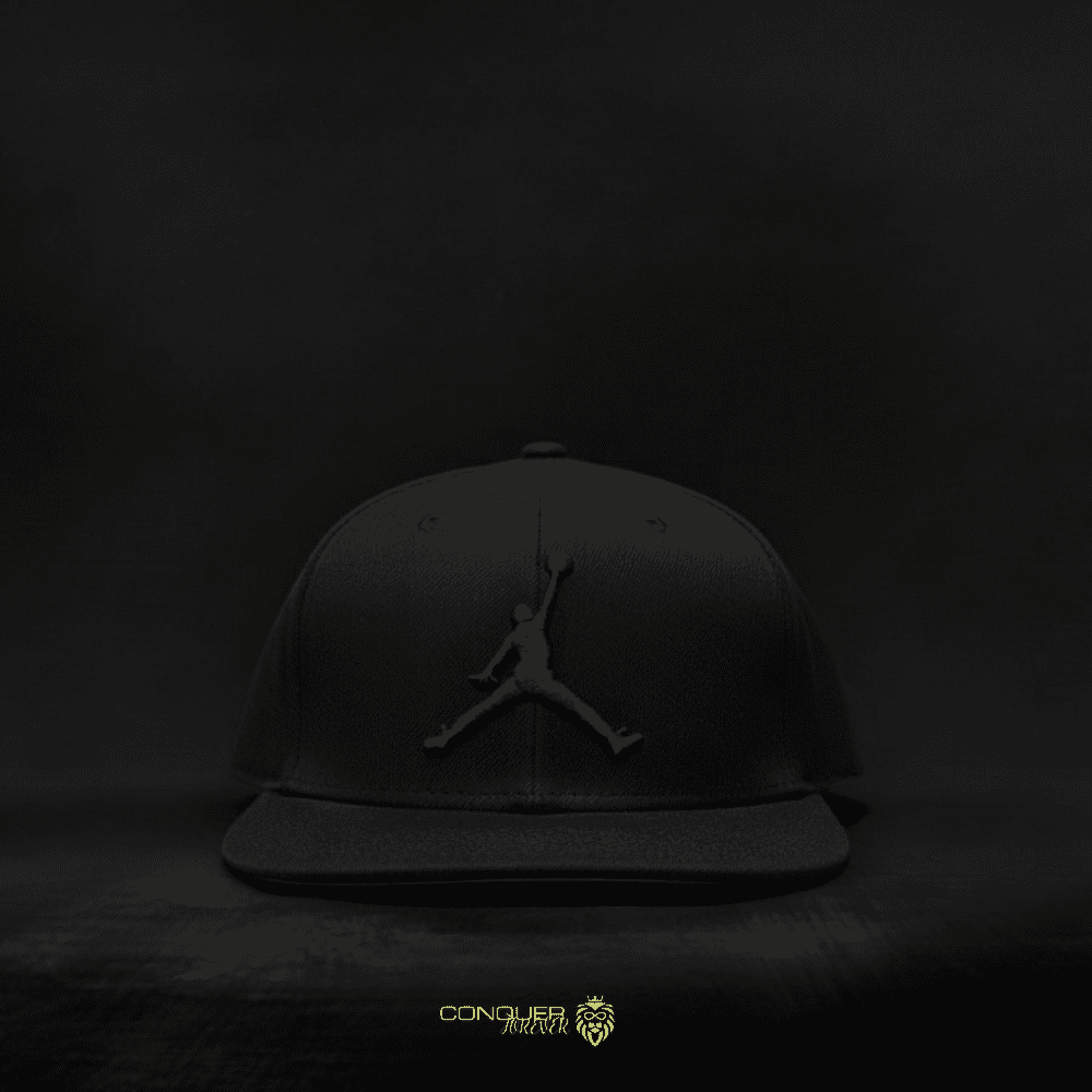 Flat Visor Cap - Jordan (Black+Black logo)