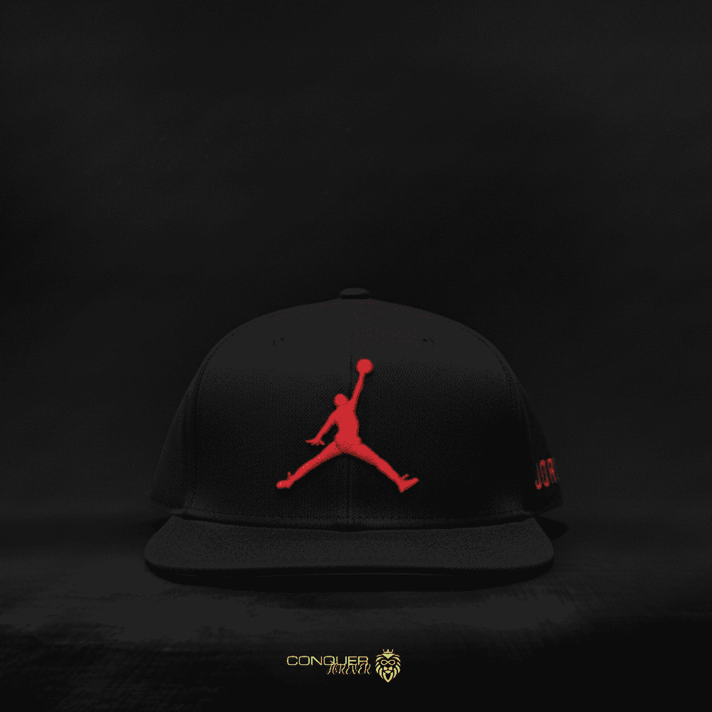 Flat Visor Cap - Jordan (Black+Red logo)